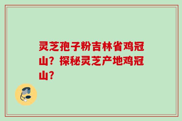 灵芝孢子粉吉林省鸡冠山?探秘灵芝产地鸡冠山? 灵芝孢子粉吉林省鸡冠山?探秘灵芝产地鸡冠山?