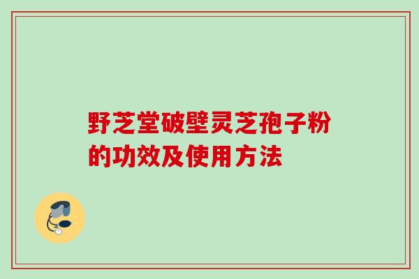 野芝堂破壁灵芝孢子粉的功效及使用方法
