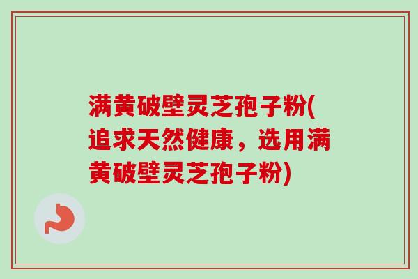 满黄破壁灵芝孢子粉(追求天然健康,选用满黄破壁灵芝孢子粉) 满黄破壁灵芝孢子粉(追求天然健康,选用满黄破壁灵芝孢子粉)