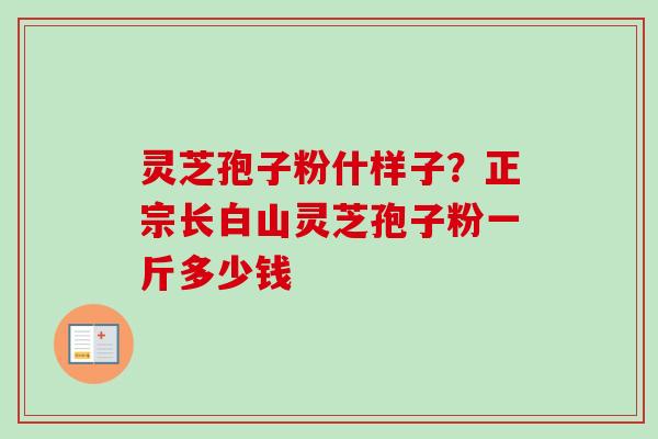 灵芝孢子粉什样子？正宗长白山灵芝孢子粉一斤多少钱