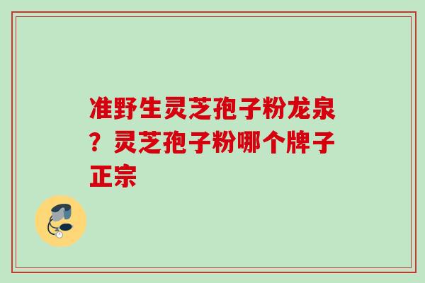 准野生灵芝孢子粉龙泉？灵芝孢子粉哪个牌子正宗