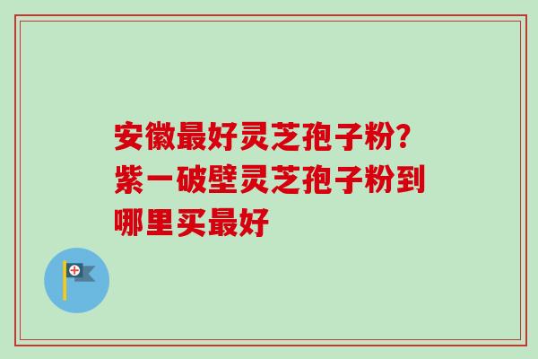 安徽好灵芝孢子粉?紫一破壁灵芝孢子粉到哪里买好 安徽好灵芝孢子粉?紫一破壁灵芝孢子粉到哪里买好