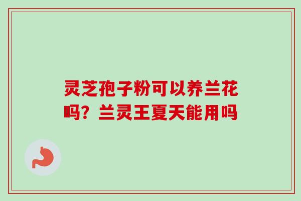 灵芝孢子粉可以养兰花吗?兰灵王夏天能用吗 灵芝孢子粉可以养兰花吗?兰灵王夏天能用吗