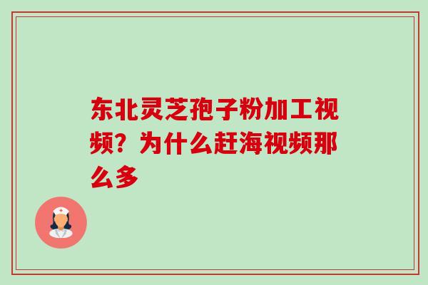 东北灵芝孢子粉加工视频?为什么赶海视频那么多 东北灵芝孢子粉加工视频?为什么赶海视频那么多