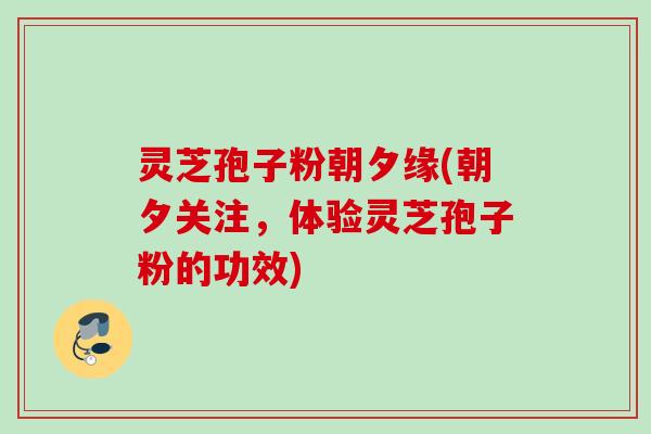 灵芝孢子粉朝夕缘(朝夕关注,体验灵芝孢子粉的功效) 灵芝孢子粉朝夕缘(朝夕关注,体验灵芝孢子粉的功效)