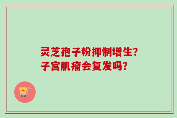 灵芝孢子粉抑制增生?子宫会复发吗? 灵芝孢子粉抑制增生?子宫会复发吗?