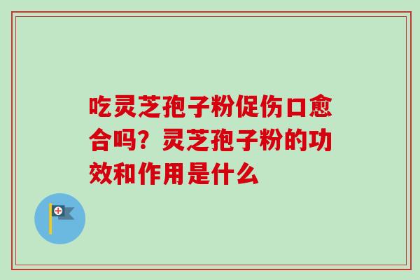 吃灵芝孢子粉促伤口愈合吗?灵芝孢子粉的功效和作用是什么 吃灵芝孢子粉促伤口愈合吗?灵芝孢子粉的功效和作用是什么