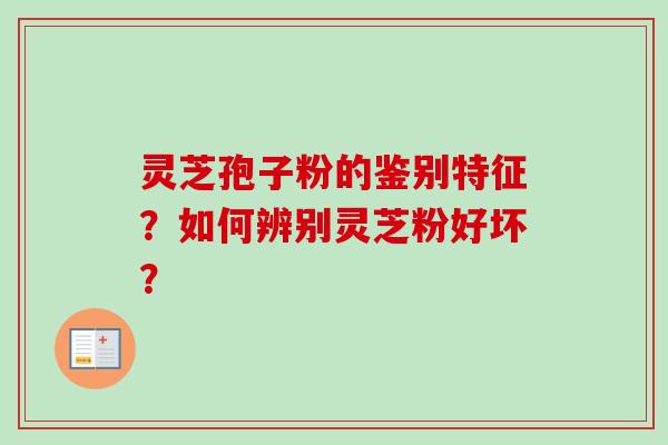 灵芝孢子粉的鉴别特征？如何辨别灵芝粉好坏？