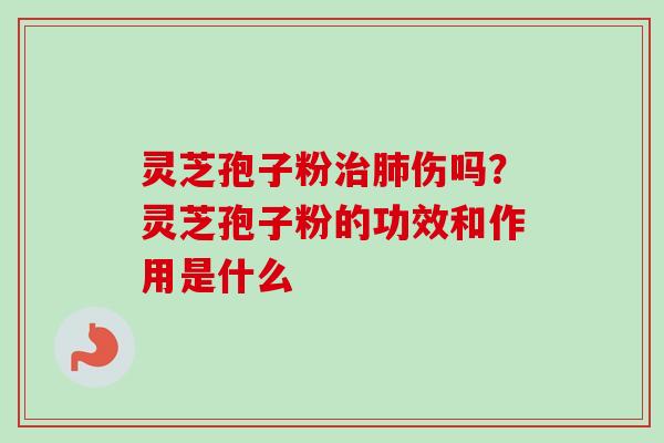 灵芝孢子粉伤吗？灵芝孢子粉的功效和作用是什么