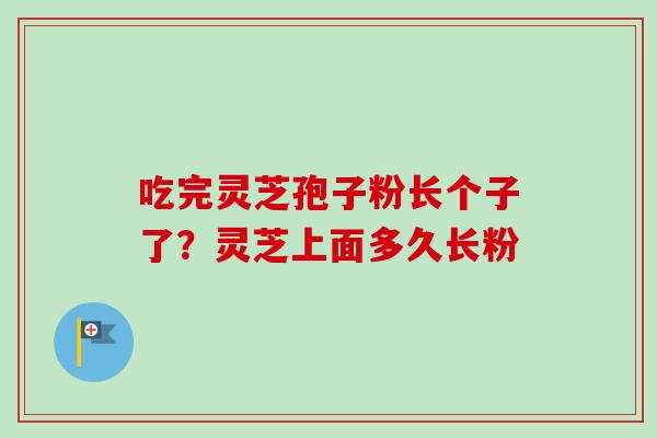 吃完灵芝孢子粉长个子了？灵芝上面多久长粉