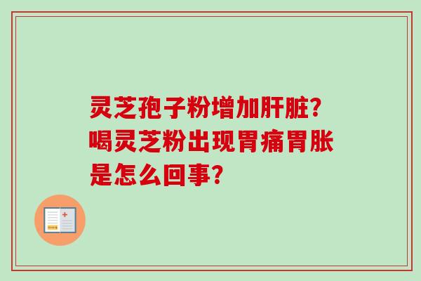 灵芝孢子粉增加？喝灵芝粉出现胃痛胃胀是怎么回事？