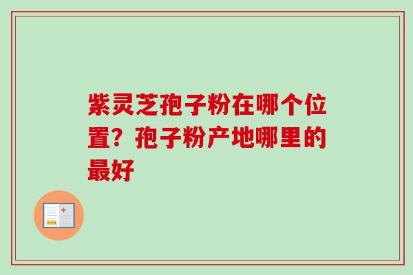 紫灵芝孢子粉在哪个位置?孢子粉产地哪里的好 紫灵芝孢子粉在哪个位置?孢子粉产地哪里的好