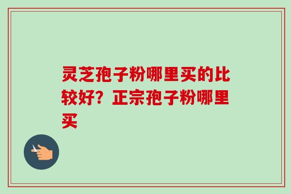 灵芝孢子粉哪里买的比较好？正宗孢子粉哪里买
