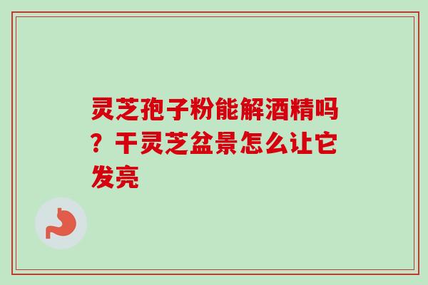 灵芝孢子粉能解酒精吗？干灵芝盆景怎么让它发亮