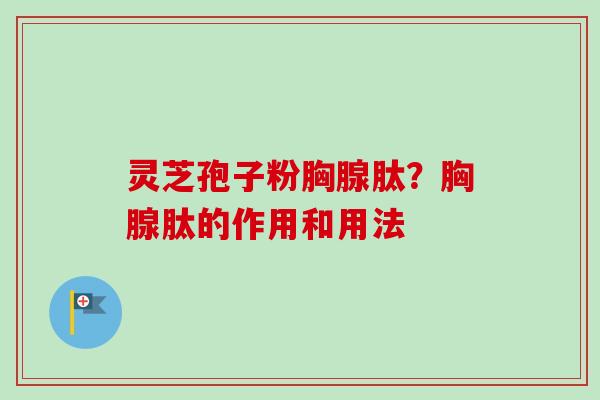 灵芝孢子粉胸腺肽?胸腺肽的作用和用法 灵芝孢子粉胸腺肽?胸腺肽的作用和用法