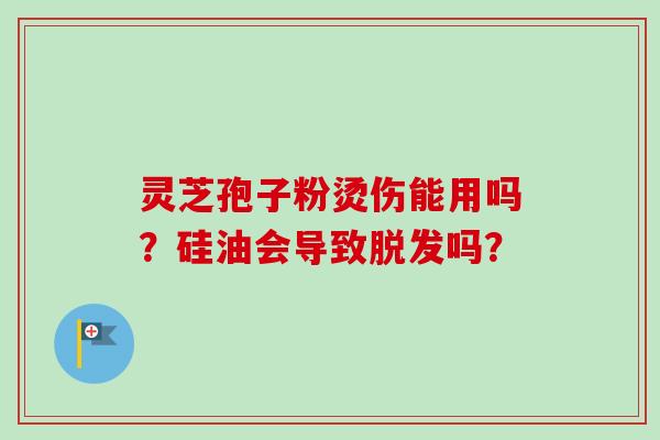 灵芝孢子粉烫伤能用吗?硅油会导致吗? 灵芝孢子粉烫伤能用吗?硅油会导致吗?