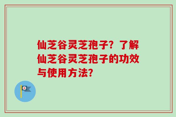 仙芝谷灵芝孢子?了解仙芝谷灵芝孢子的功效与使用方法? 仙芝谷灵芝孢子?了解仙芝谷灵芝孢子的功效与使用方法?