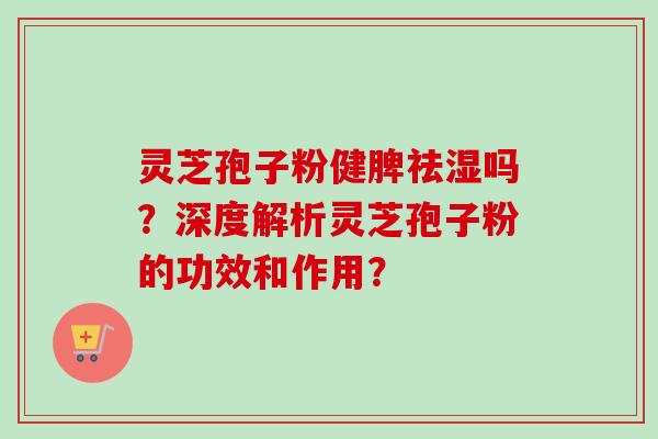 灵芝孢子粉健脾祛湿吗？深度解析灵芝孢子粉的功效和作用？