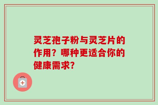 灵芝孢子粉与灵芝片的作用？哪种更适合你的健康需求？
