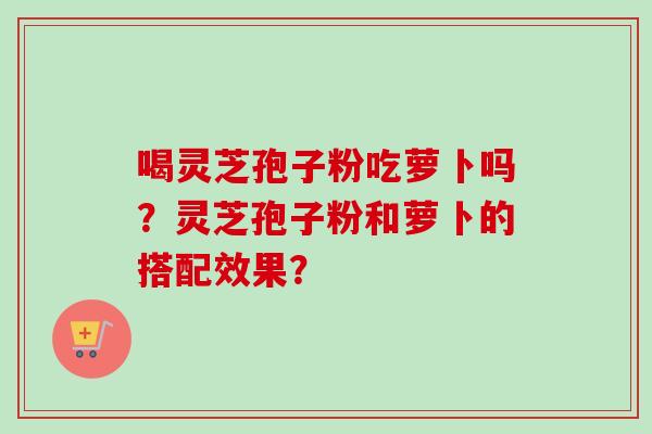 喝灵芝孢子粉吃萝卜吗?灵芝孢子粉和萝卜的搭配效果? 喝灵芝孢子粉吃萝卜吗?灵芝孢子粉和萝卜的搭配效果?