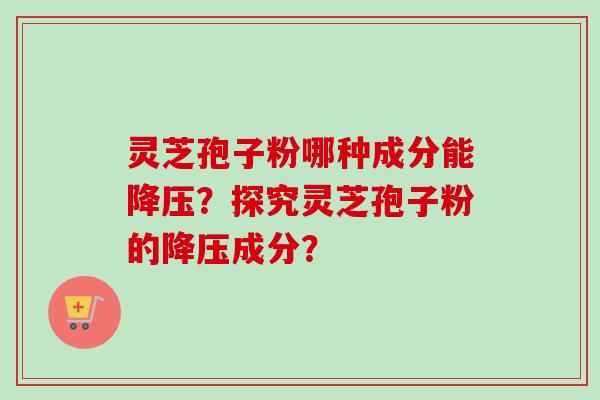 灵芝孢子粉哪种成分能？探究灵芝孢子粉的成分？