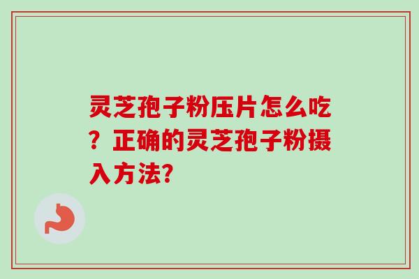 灵芝孢子粉压片怎么吃?正确的灵芝孢子粉摄入方法? 灵芝孢子粉压片怎么吃?正确的灵芝孢子粉摄入方法?