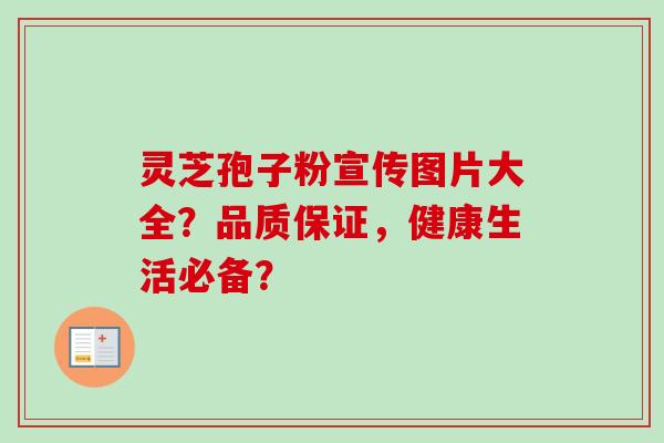 灵芝孢子粉宣传图片大全？品质保证，健康生活必备？
