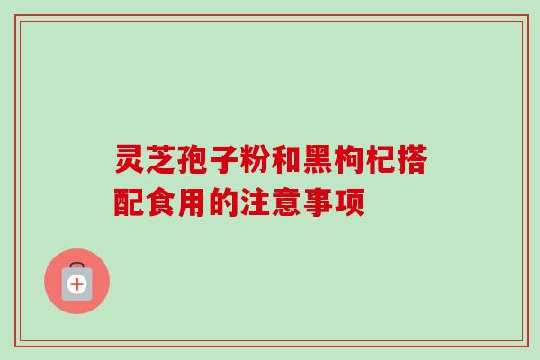 灵芝孢子粉和黑枸杞搭配食用的注意事项