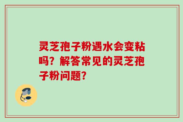 灵芝孢子粉遇水会变粘吗?解答常见的灵芝孢子粉问题? 灵芝孢子粉遇水会变粘吗?解答常见的灵芝孢子粉问题?