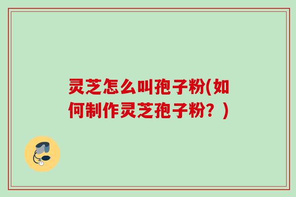 灵芝怎么叫孢子粉(如何制作灵芝孢子粉?) 灵芝怎么叫孢子粉(如何制作灵芝孢子粉?)