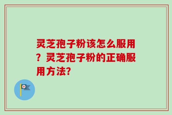 灵芝孢子粉该怎么服用？灵芝孢子粉的正确服用方法？