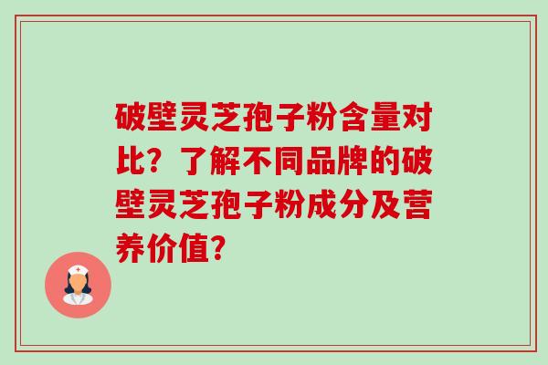 破壁灵芝孢子粉含量对比？了解不同品牌的破壁灵芝孢子粉成分及营养价值？