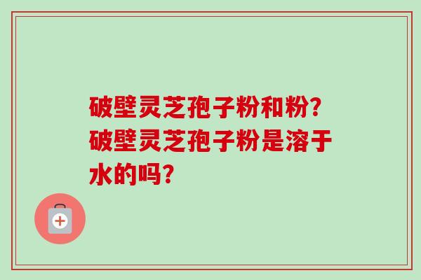 破壁灵芝孢子粉和粉？破壁灵芝孢子粉是溶于水的吗？