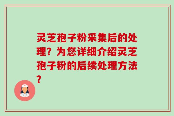 灵芝孢子粉采集后的处理？为您详细介绍灵芝孢子粉的后续处理方法？