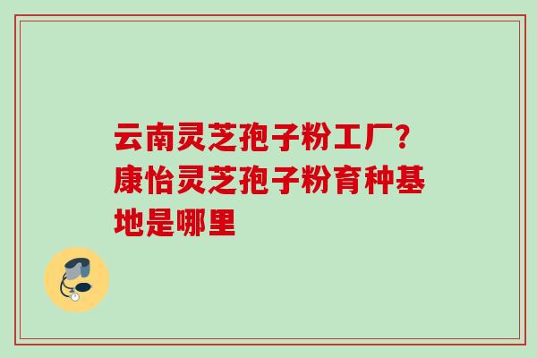 云南灵芝孢子粉工厂?康怡灵芝孢子粉育种基地是哪里 云南灵芝孢子粉工厂?康怡灵芝孢子粉育种基地是哪里