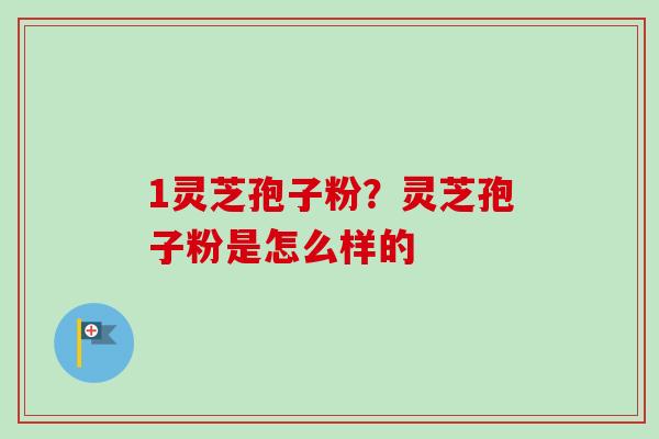 1灵芝孢子粉?灵芝孢子粉是怎么样的 1灵芝孢子粉?灵芝孢子粉是怎么样的