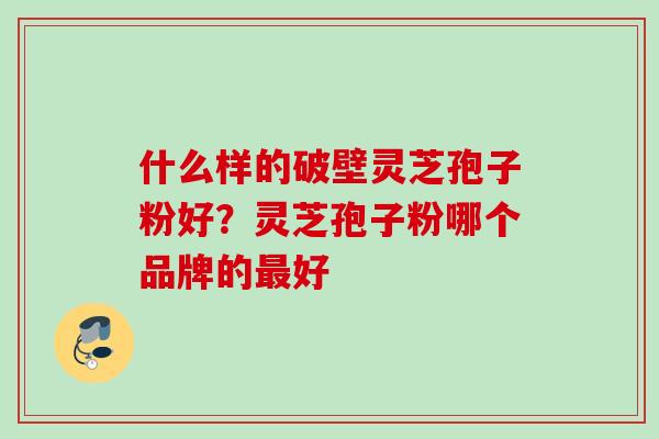 什么样的破壁灵芝孢子粉好？灵芝孢子粉哪个品牌的好