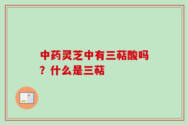灵芝中有三萜酸吗？什么是三萜