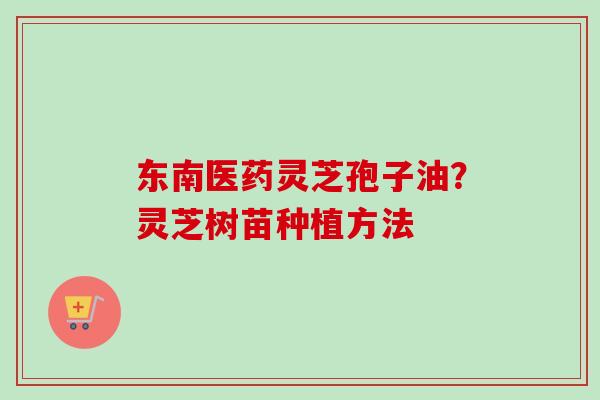 东南医药灵芝孢子油?灵芝树苗种植方法 东南医药灵芝孢子油?灵芝树苗种植方法