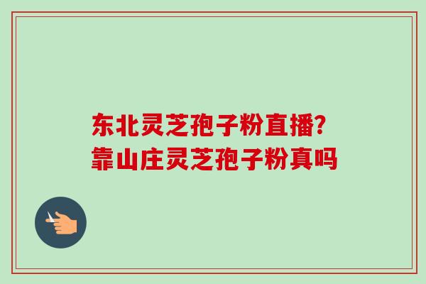 东北灵芝孢子粉直播？靠山庄灵芝孢子粉真吗