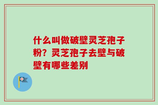 什么叫做破壁灵芝孢子粉?灵芝孢子去壁与破壁有哪些差别 什么叫做破壁灵芝孢子粉?灵芝孢子去壁与破壁有哪些差别