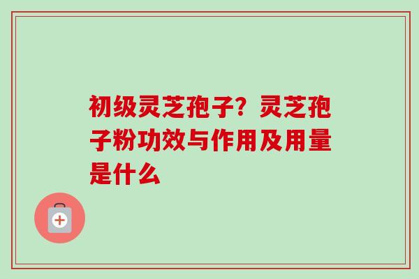 初级灵芝孢子？灵芝孢子粉功效与作用及用量是什么