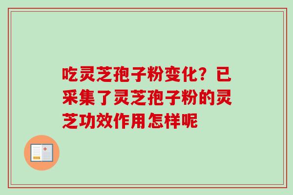 吃灵芝孢子粉变化?已采集了灵芝孢子粉的灵芝功效作用怎样呢 吃灵芝孢子粉变化?已采集了灵芝孢子粉的灵芝功效作用怎样呢