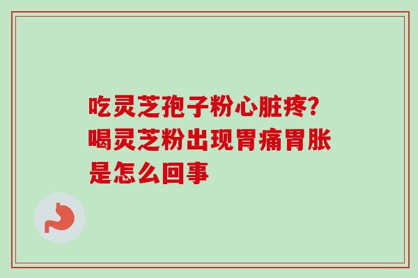 吃灵芝孢子粉疼？喝灵芝粉出现胃痛胃胀是怎么回事