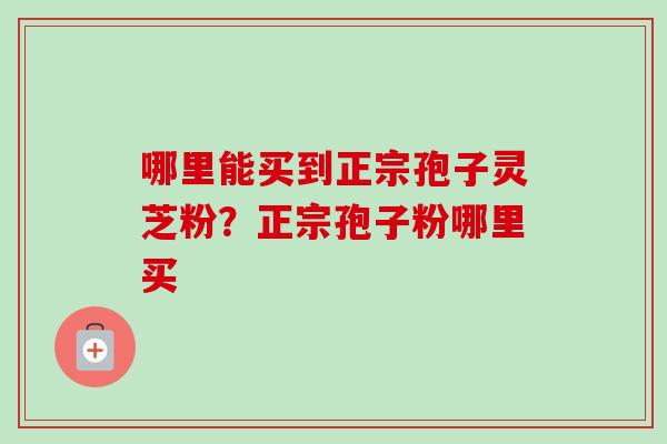 哪里能买到正宗孢子灵芝粉？正宗孢子粉哪里买