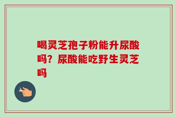 喝灵芝孢子粉能升尿酸吗？尿酸能吃野生灵芝吗