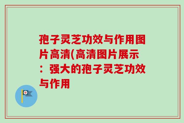 孢子灵芝功效与作用图片高清(高清图片展示：强大的孢子灵芝功效与作用