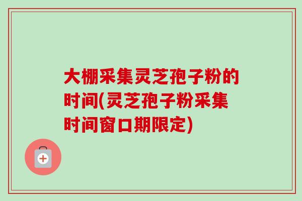大棚采集灵芝孢子粉的时间(灵芝孢子粉采集时间窗口期限定)