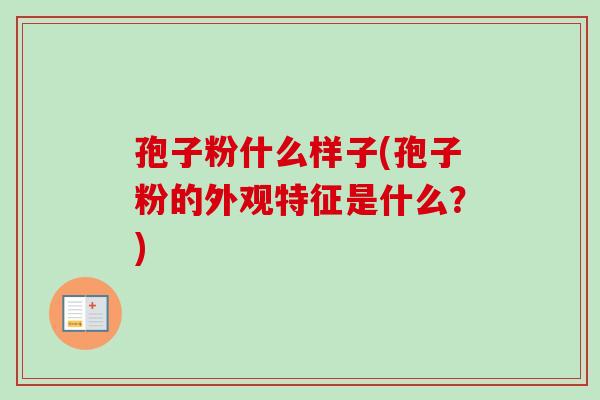 孢子粉什么样子(孢子粉的外观特征是什么?) 孢子粉什么样子(孢子粉的外观特征是什么?)