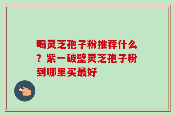 喝灵芝孢子粉推荐什么?紫一破壁灵芝孢子粉到哪里买好 喝灵芝孢子粉推荐什么?紫一破壁灵芝孢子粉到哪里买好